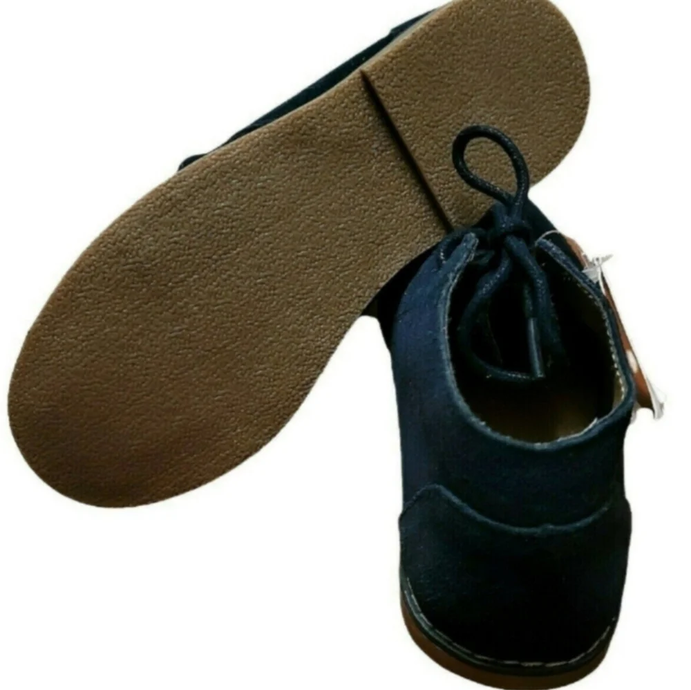 Janie and Jack Dark Navy Blue Suede Leather Boots Size 12 NWT
